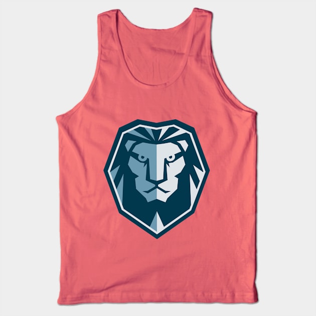 Iron Lion Head Illustration Tank Top by RageRabbit